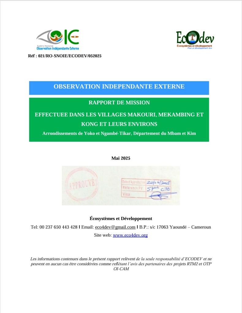OBSERVATION INDEPENDANTE EXTERNE Mai 2025